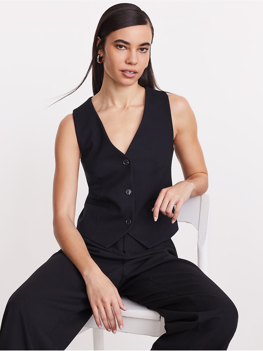 LOFT Black Versa Ponte Women's Vest